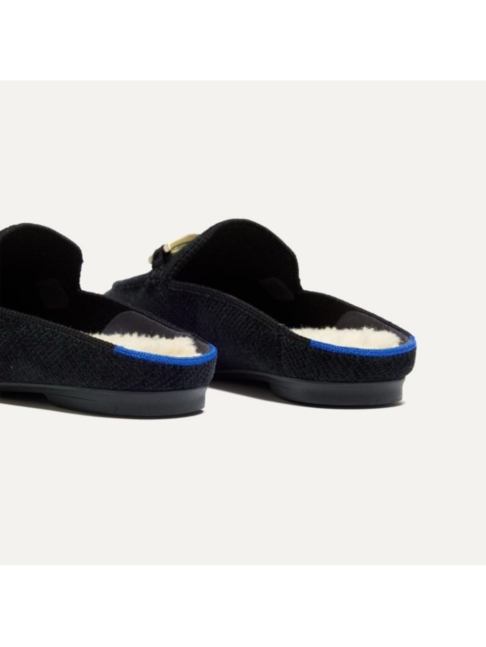 Rothy's Revelvet Cozy Bit Loafer Mule Women's 8 Black - Picture 6 of 10